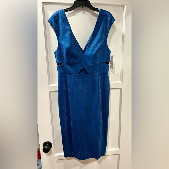 Aidan Mattox blue sparkle dress Size 8 NWT - Picture 3 of 11